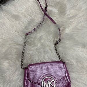 Michael Kors Metallic Lilac Crossbody Bag